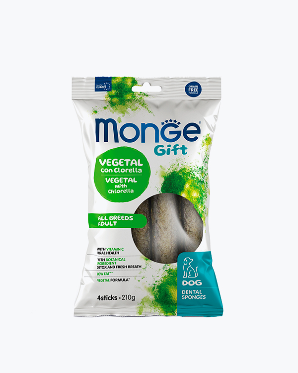 Лакомство Monge Gift Dog Dental Star All breeds для собак, с хлорелой и перечной мятой, 210 г