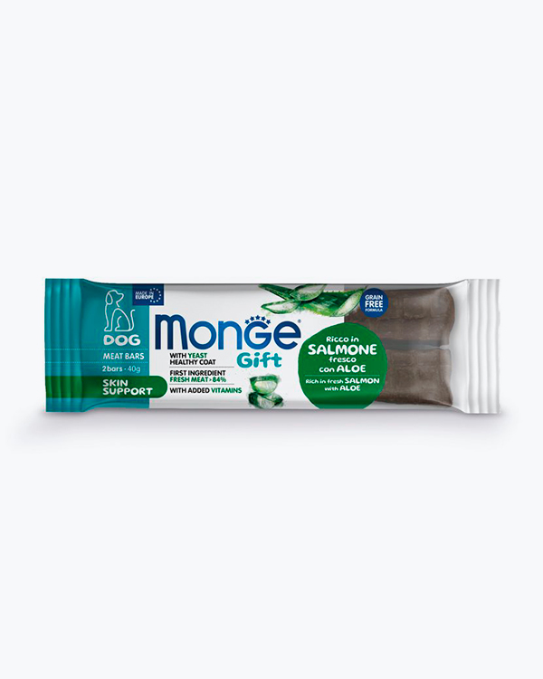 Лакомство Monge Gift Dog Skin support для собак, лосось с алоэ, 40 г