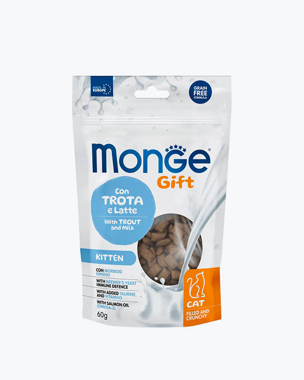 Ласощі Monge Gift Cat Kitten для котів, форель і молоко, 60 г