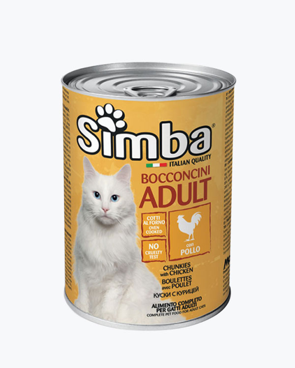 Вологий корм Simba Cat Wet для дорослих котів з куркою, 415 г, з/б