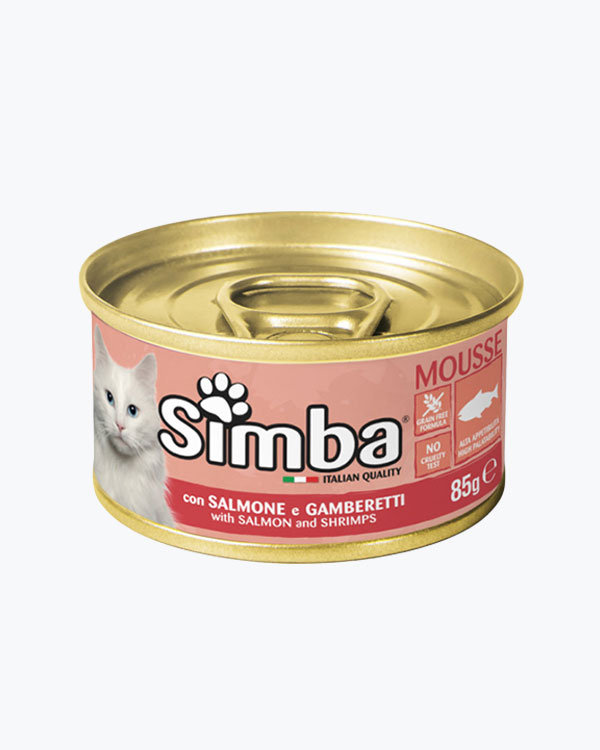 Вологий корм для котів Simba Cat Wet з лососем та креветками, 85 г, з/б