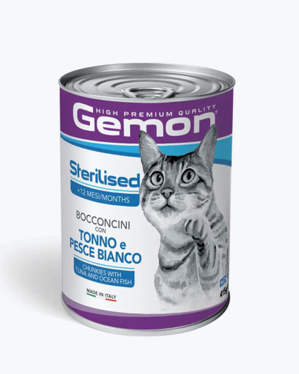 Вологий корм Gemon Cat Wet Adult для дорослих котів усіх порід з тунцем та океанічною рибою, 415 г