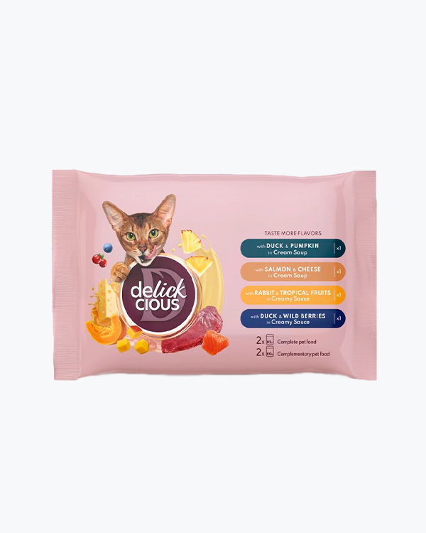 Консервированный корм Delickcious для кошек, набор №2, 330г