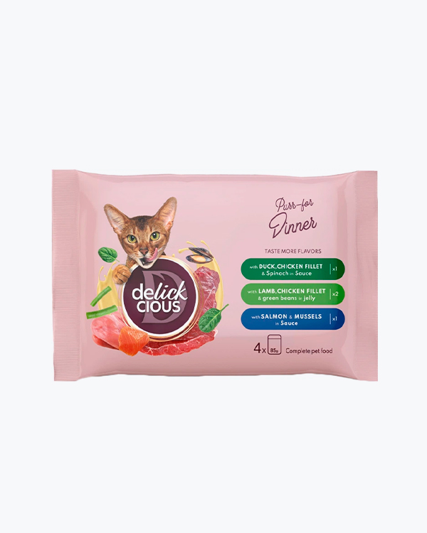 Консервований корм Delickcious для котів, набір №3, 340г