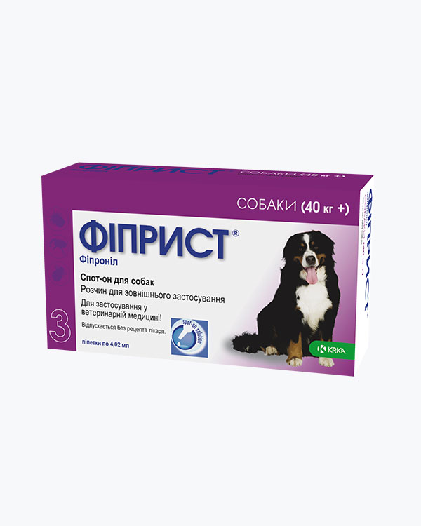 Краплі Фіприст Спот Он, від бліх і кліщів, для собак вагою понад 40 кг, 4.02 мл, 1 піпетка