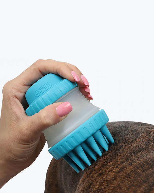 Щітка Dexas Scrubbuster з ємністю для шампуню, блакитна - фото 3
