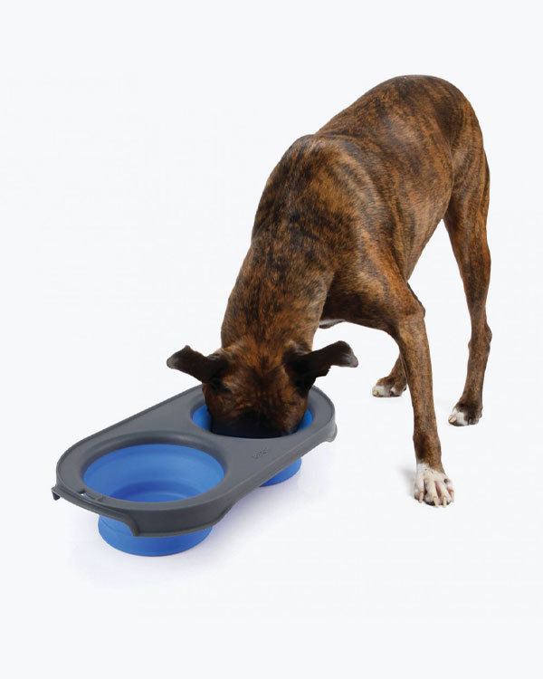 Миска складна подвійна Dexas Collapsible Pet Feeder, синя, 1.2 л - фото 3