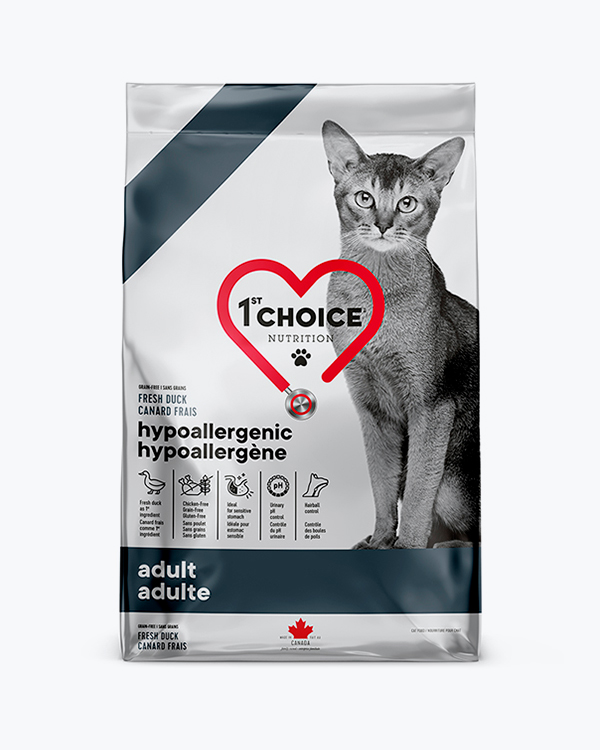 Сухой корм 1st Choice Adult Hypoallergenic, гипоаллергенный для кошек, с уткой, 1.8 кг