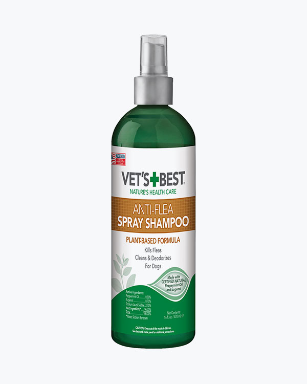 Шампунь-спрей Vet's Best Natural Anti-Flea Spray Shampoo, від бліх, для собак та котів, 470 мл