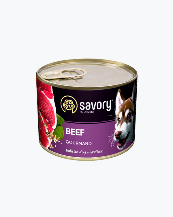 Влажный корм Savory Dog Gourmand Beef, для взрослых собак, с говядиной, 200 г