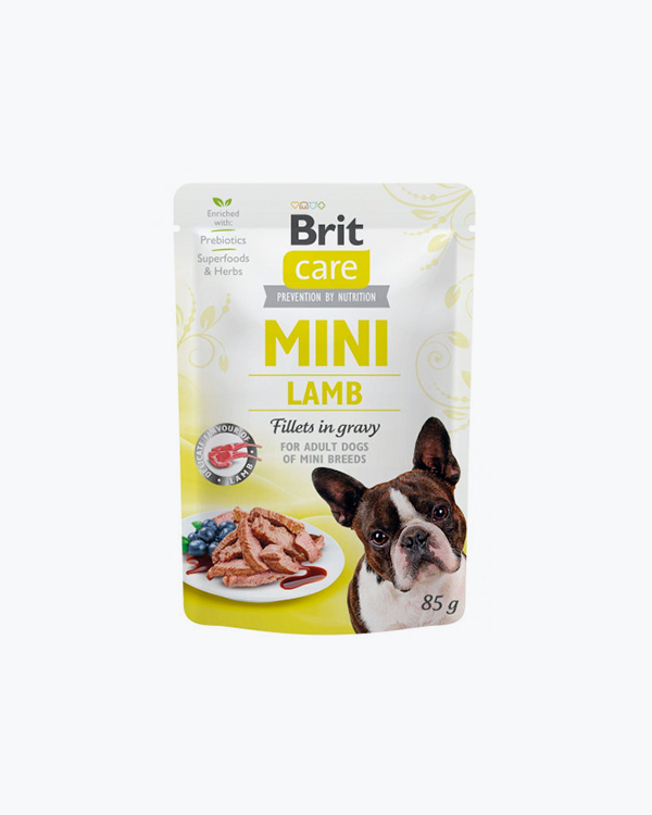 Влажный корм Brit care Mini, для взрослых собак, филе с ягненком в соусе, 85 г