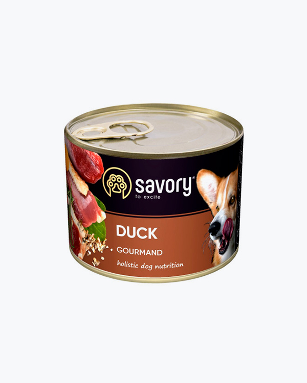 Влажный корм Savory Dog Gourmand Duck, для взрослых собак, с уткой, 200 г