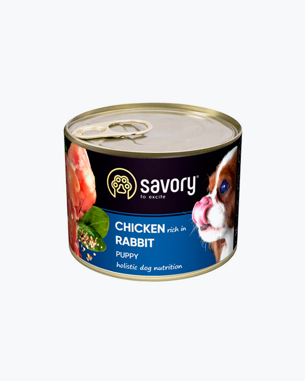 Влажный корм Savory Dog All breeds Puppy Chicken rich in Rabbit, для щенков, с курицей и кроликом, 200 г