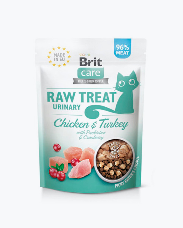 Ласощі Brit Raw Treat Freeze-dried Urinary для котів, для сечовидільної системи, курка та індичка 40 г