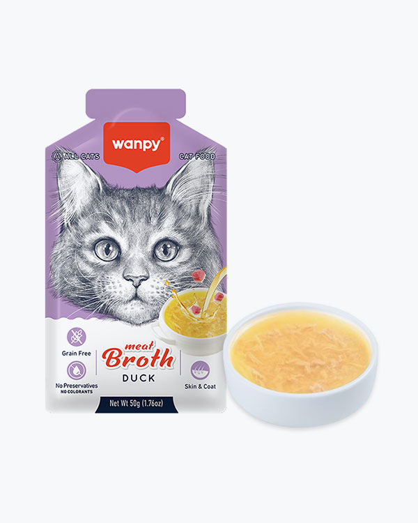 Жидкий корм WANPY Meat Broths Duck, для кошек, суп с уткой, 50 г