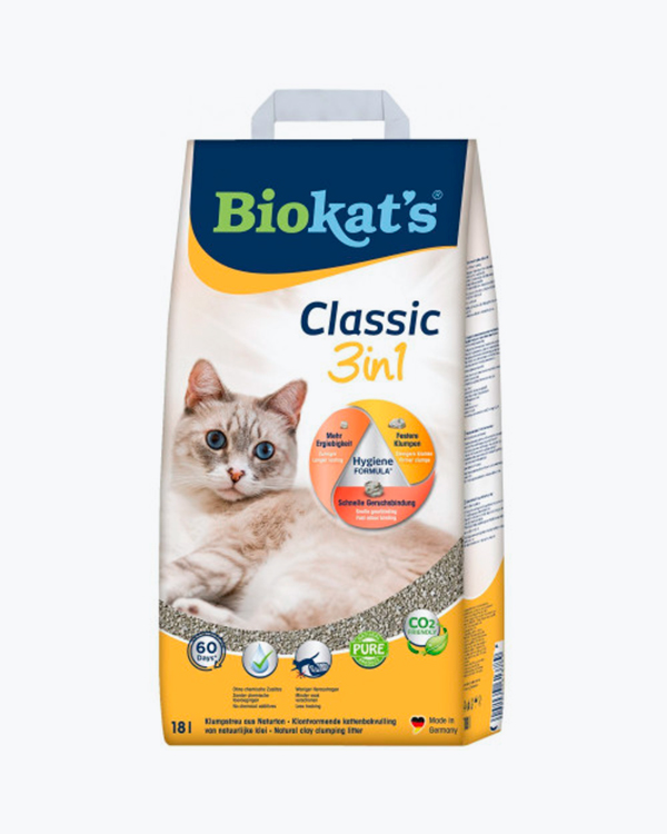 Наповнювач Biokat's Classic 3in1, для котячого туалету, бентонітовий, 18 л