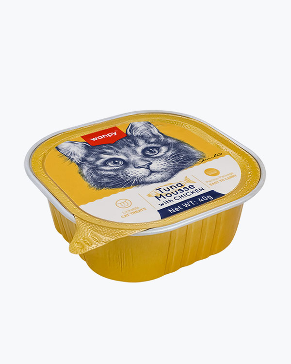 Вологий корм WANPY Tuna&Chicken, для котів, мус з тунцем та куркою, 40 г