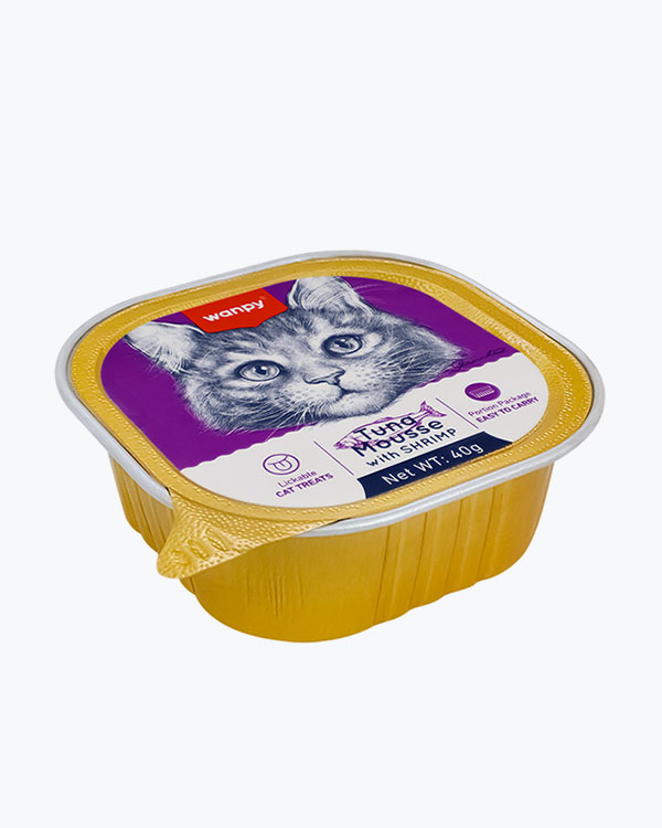 Вологий корм WANPY Tuna&Shrimp, для котів, мус з тунцем та креветками, 40 г