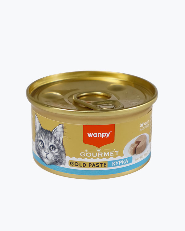 Вологий корм, WANPY Gourmet Gold Paste Chicken, паштет для котів, банка 85 г