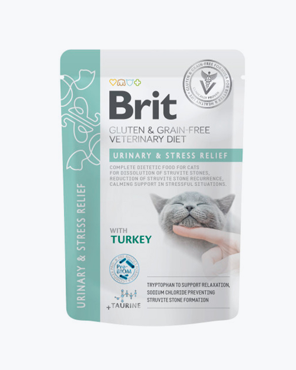 Вологий корм Brit GF VD Urinary and Stress Relief для котів, з індичкою, 85 г