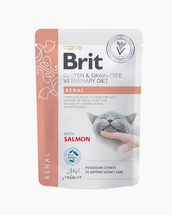 Вологий корм Brit GF VD Renal для котів, з лососем, 85 г