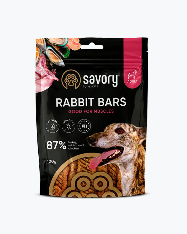 Джерки Savory Bars With Rabbit батончики для собак, с кроликом, 100 г