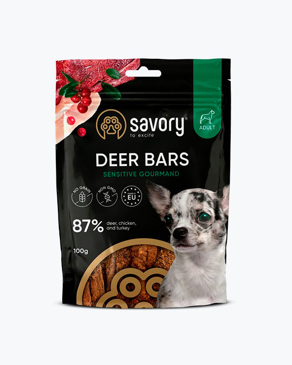 Джерки Savory Bars With Venison батончики для собак, с олениной, 100 г