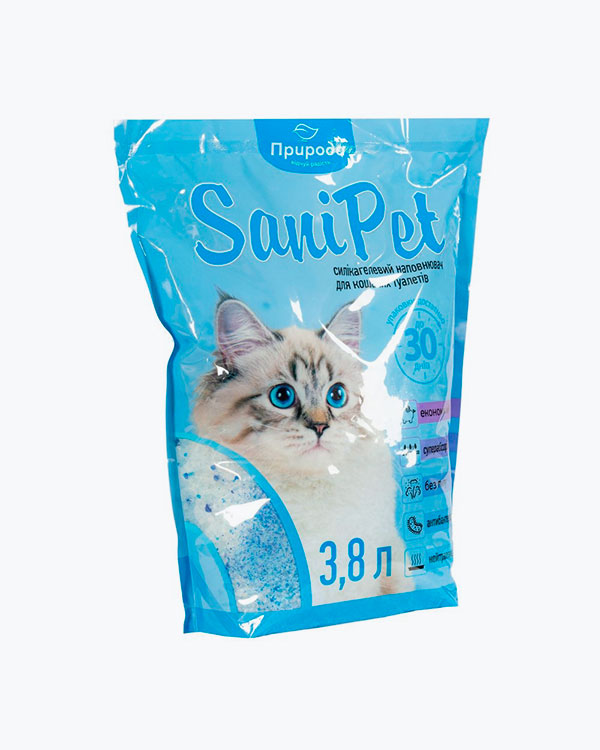 Наповнювач Sani Pet для котячого туалету, силікагелевий, 3,8 л