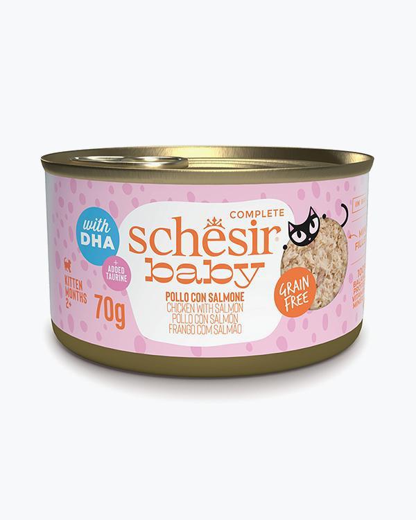 УЦІНКА - Schesir Ваву Курка з лососем у бульйоні натуральні консерви для кошенят, банка 70г, 0.07 кг