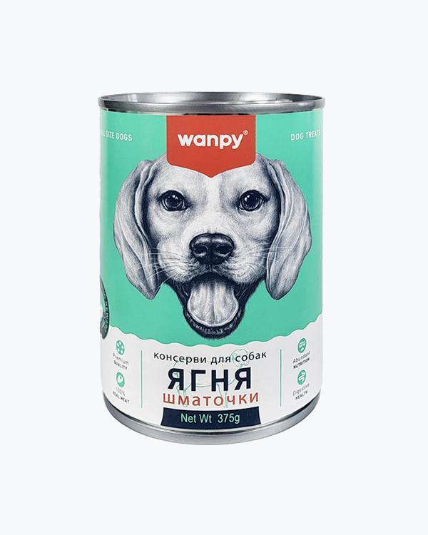 УЦІНКА - Вологий корм WANPY Lamb Chunk для собак, шматочки з ягням, 375 г