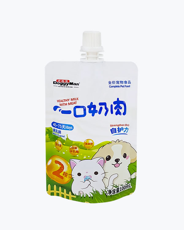УЦІНКА - Молоко DoggyMan Healthy Goat Milk With Meat з м’ясом, для цуценят і кошенят від 45 до 75 днів, 100 мл