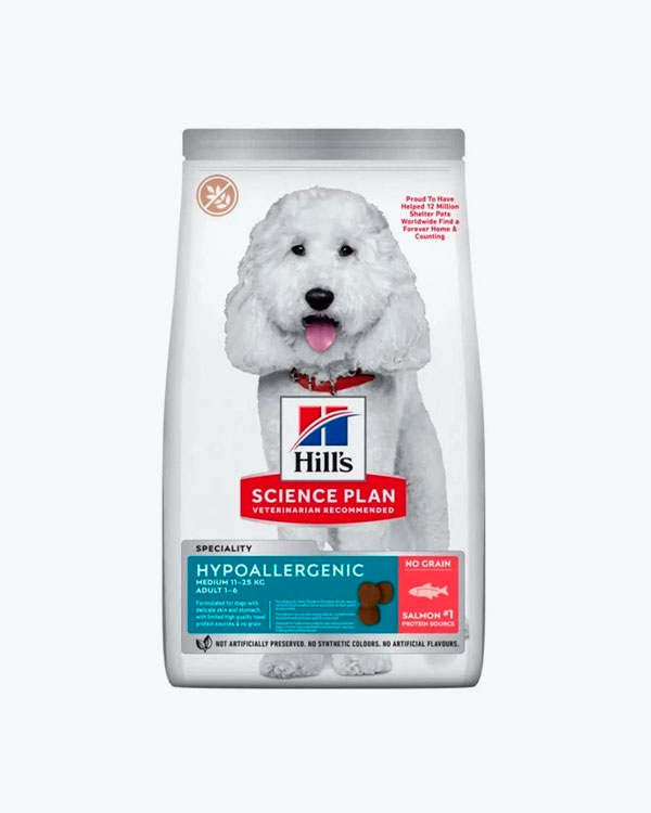 Сухой корм Hill's Science Plan Hypoallergenic Medium для собак средних пород, с лососем, 1.5 кг