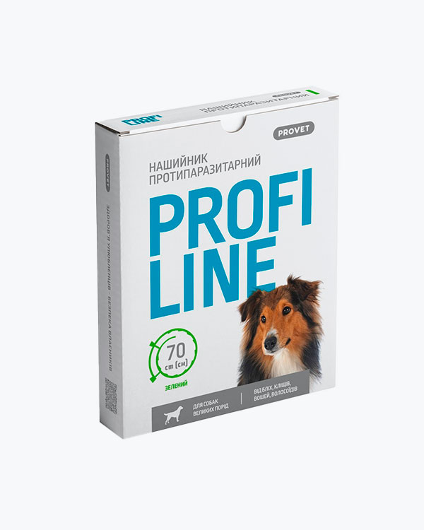 Ошейник ProVET Profiline для собак, для больших пород инсектоакарицид, зеленый, 70 см
