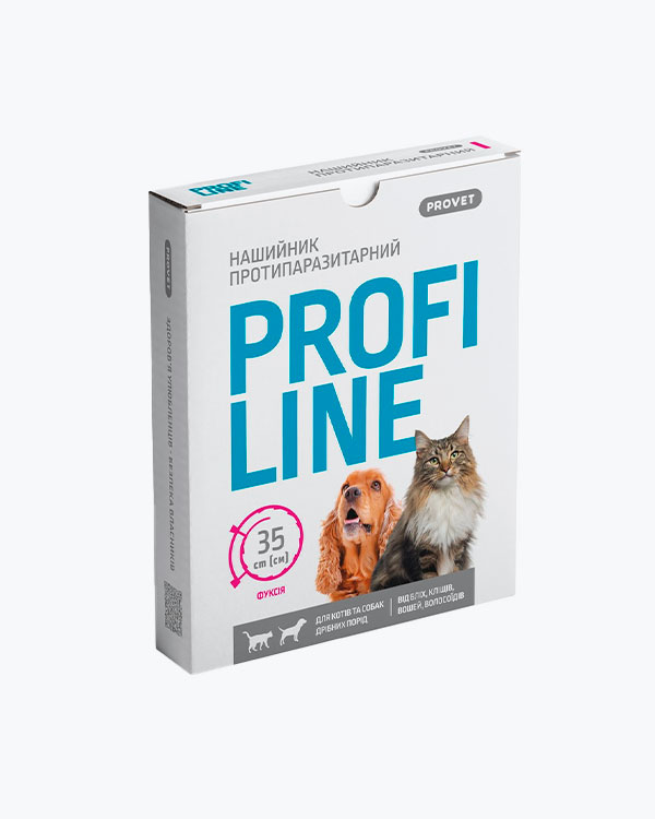 Нашийник ProVET Profiline для котів та собак інсектоакарицид, фуксія, 35 см