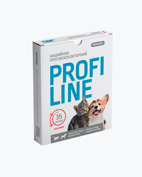 Ошейник ProVET Profiline для кошек и собак инсектоакарицид, коралловый, 35 см