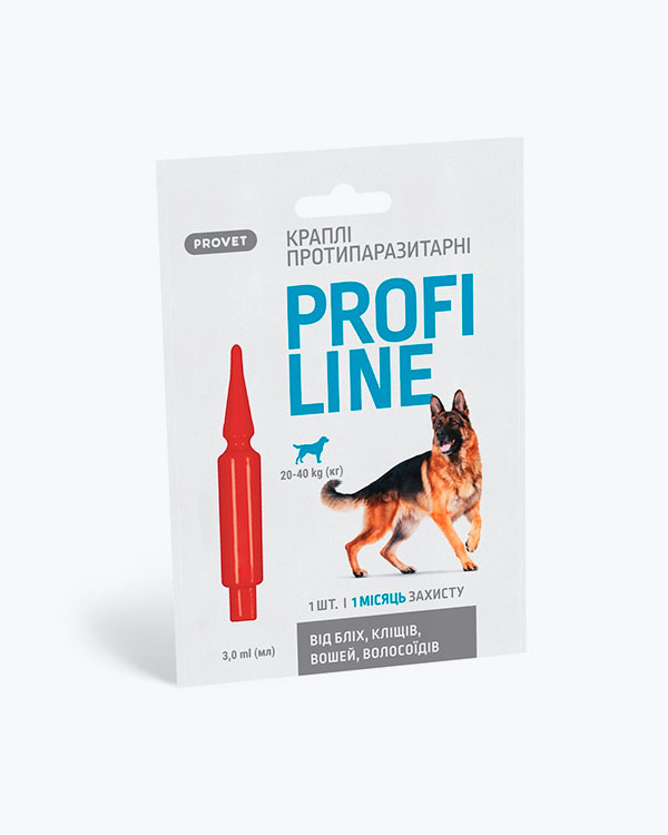 Капли ProVET Profiline для собак, 20-40 кг инсектоакарицид, 1 пипетка по 3 мл