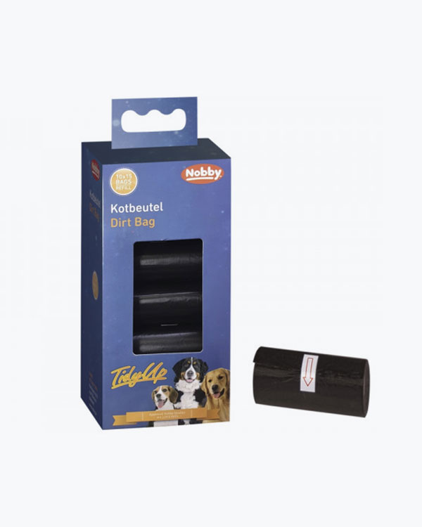 Пакеты Nobby TidyUp для уборки, упаковка 10 рулонов по 15 пакетов, черные