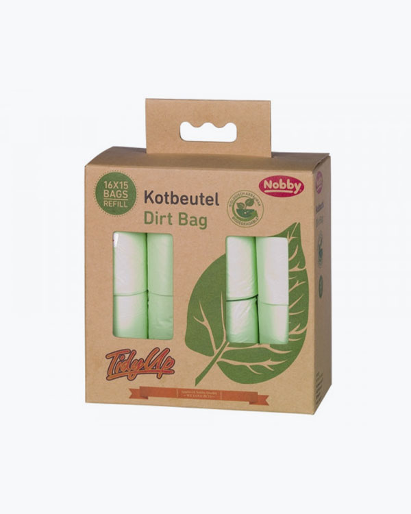 Пакети Nobby Bio для прибирання, упаковка 16 рулонів по 15 пакетів, біорозкладні