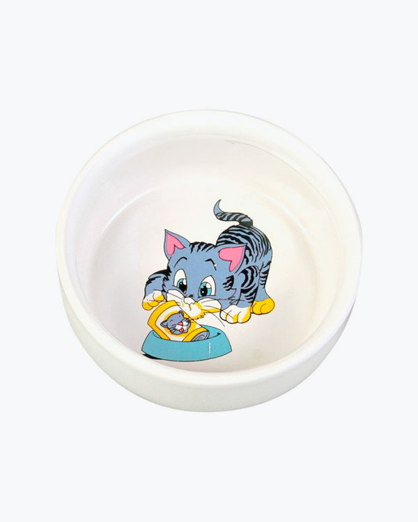Миска Trixie для котів, з котиком, керамічна, 11 см, 300 мл