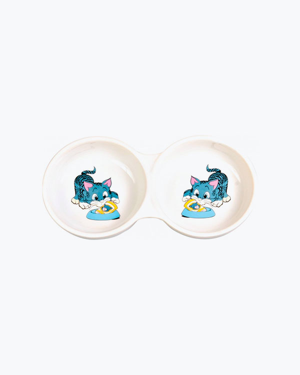 Миска Trixie для котів, подвійна, керамічна, 11 см, 2х150мл