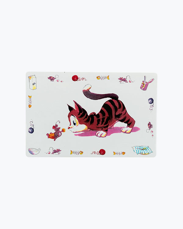 Килимок під миску Trixie Comic Cat для котів, сірий пластик, 44х28 см