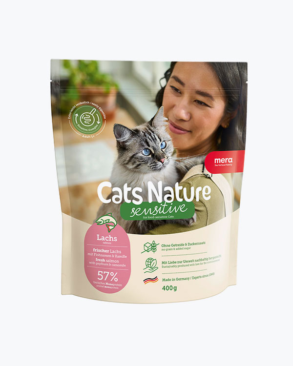 Сухой корм MERA Cats Nature Sensitive Salmon (Lachs) для кошек с чувствительным пищеварением, с лососем, 400 г
