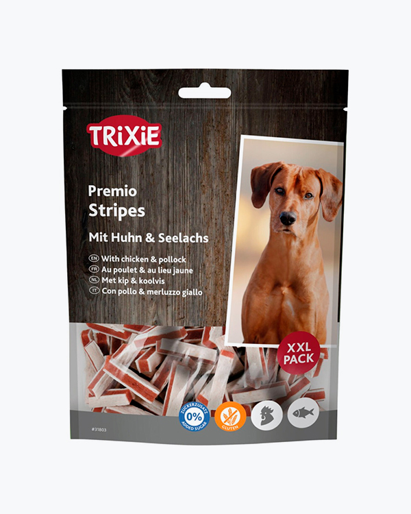 Лакомство Trixie Premio Fish Chicken Stripes XXL для собак, палочки, курица и лосось, 300 г