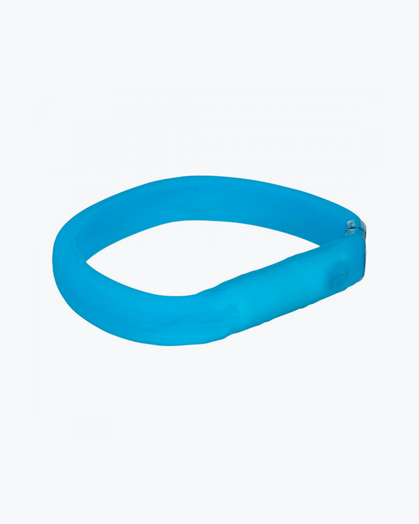 Ошейник Trixie Flash Light Ring USB для собак, с подсветкой, силиконовый, синий, широкий, размер M-L, 50 см/18 мм