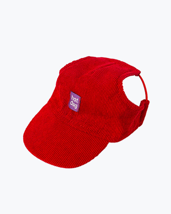 Кепка Hat-Dog вельветова для собак, Червона, розмір XL