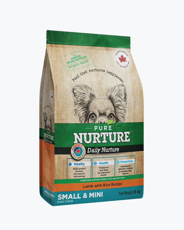 Сухий корм Pure Nurture Daily Power Small and Mini Adult, для собак дрібних порід, з ягням та рисом, 8 кг