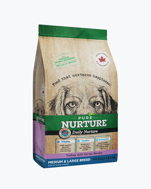 Сухий корм Pure Nurture Daily Power Medium & Large Adult, для собак середніх та великих порід, з індичкою та ячменем, 12.5 кг
