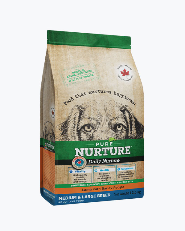 Сухий корм Pure Nurture Daily Power Medium & Large Adult, для собак середніх та великих порід, з ягням та ячменем, 12.5 кг