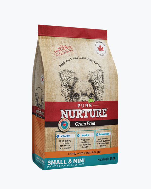 Сухий корм Pure Nurture Grain Free Small & Mini Adult, для собак дрібних порід, з ягням та горохом, 8 кг
