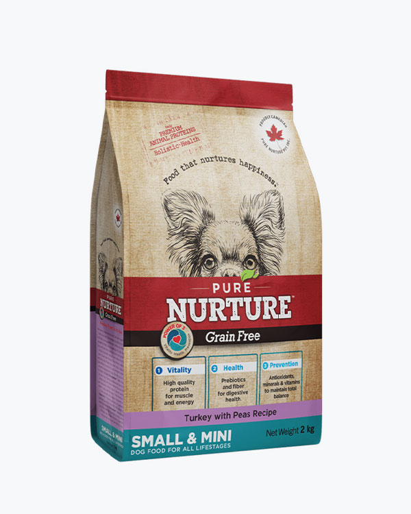 Сухий корм Pure Nurture Grain Free Small & Mini Adult, для собак дрібних порід, з індичкою та горохом, 2 кг